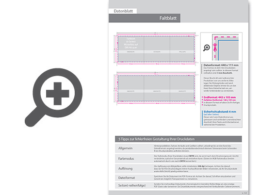 Product Bild faltblatt__gefalzt_auf_din_a6_quer__vertikaler_wickelfalz__6-seitig
