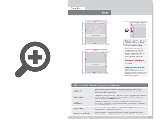 Product Bild flyer_quadrat_10_5_cm_x_10_5_cm__beidseitig_bedruckt_(4_4_farbig_+_1_sonderfarbe_hks)